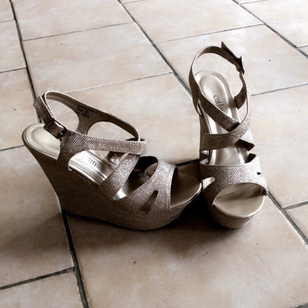 🆕 CATHY JEAN sparkly wedges *SIZE 9* - Picture 5 of 5